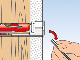 Fischer hollewandplug duotec 10 montage in hout-gipsplaat